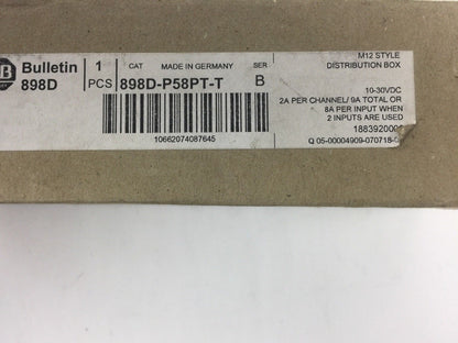 ALLEN BRADLEY 898D-P58PT-T DISTRIBUTION BOX SER B 10-30VDC