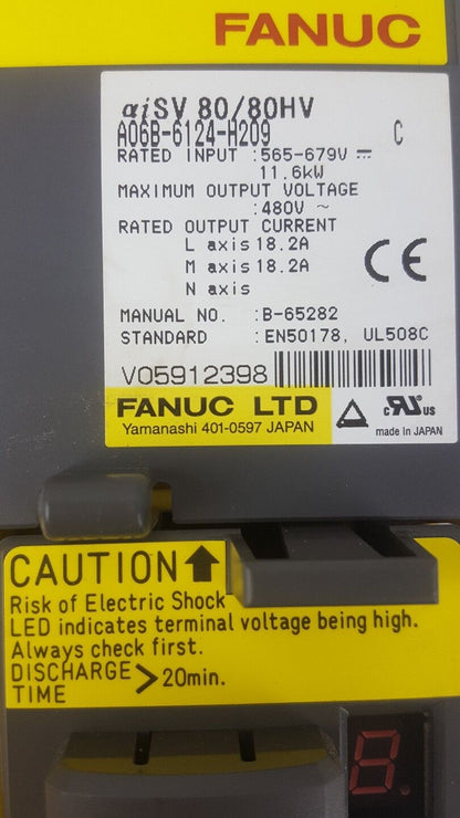 FANUC SERVO AMPLIFIER A06B 6124 H209