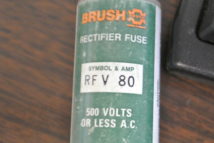 LOT of 4 / BRUSH RFV80 SEMICONDUCTOR / RECTIFIER FUSE / 80A / 500V / NEW SURPLUS