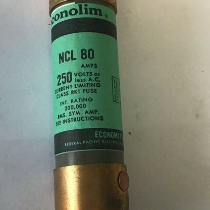 ECONOMY NCLR 80 ECONOLIM CURRENT LIMITING FUSE RK1 80A 250V NCLR 80***LOTOF5***