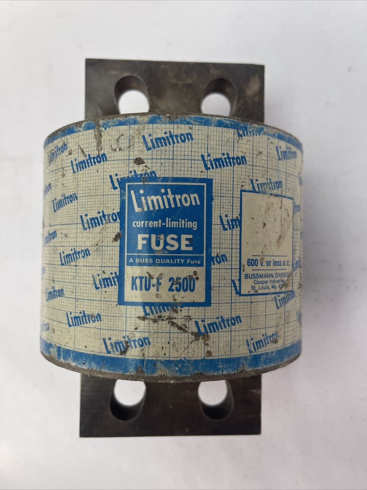 BUSSMAN KTU-F 2500 LIMITRON CURRENT-LIMITING FUSE 600VAC 2500AMP