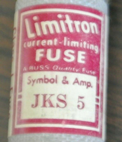 LOT of 2 / BUSSMANN JKS5 CLASS J CURRENT-LIMITING FUSE / 5A / 600V / NEW SURPLUS