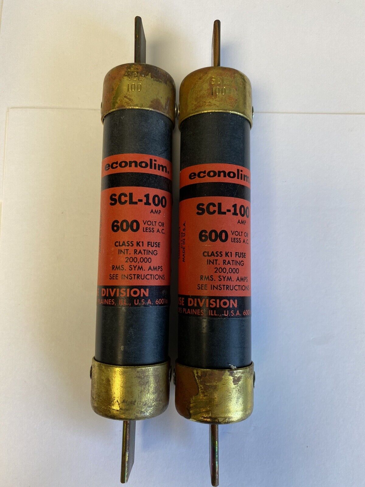 Economy Fuse SCL-100 100A  600V Fuse "Lot of 2"