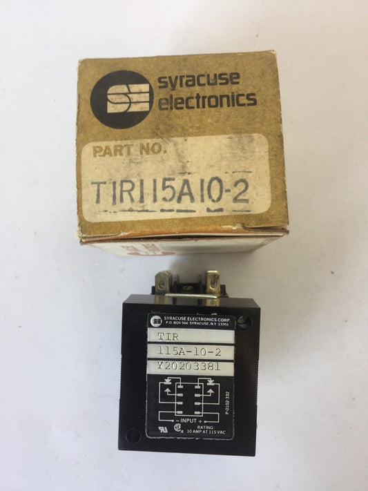 SYRACUSE ELECTRONICS TIR115A10-2 RELAY 10A 115VAC COIL 120VAC