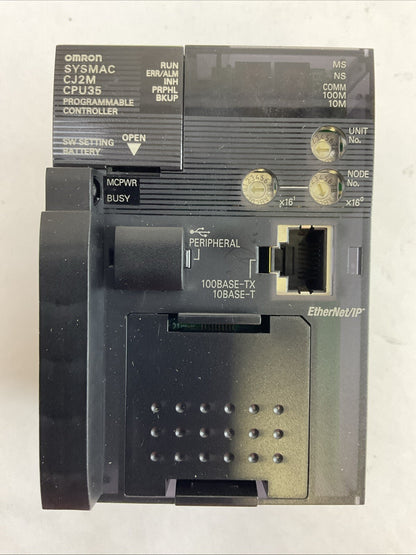 OMRON CJ2M-CPU35 CPU UNIT CPU VER 2.0 EIP VER 2.1 PROGRAMMABLE CONTROLLER