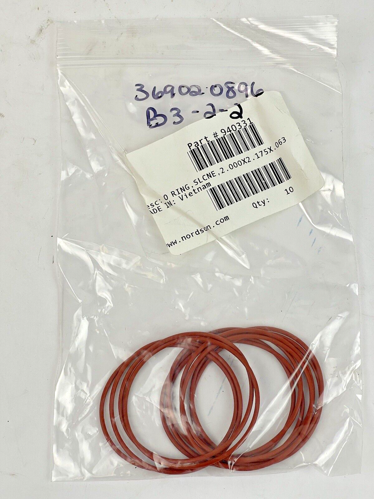 NORDSON *LOT OF 10* - 940331 O-Ring FOR ENCORE SPRAY GUNS REPAIR AND MAINTENANCE