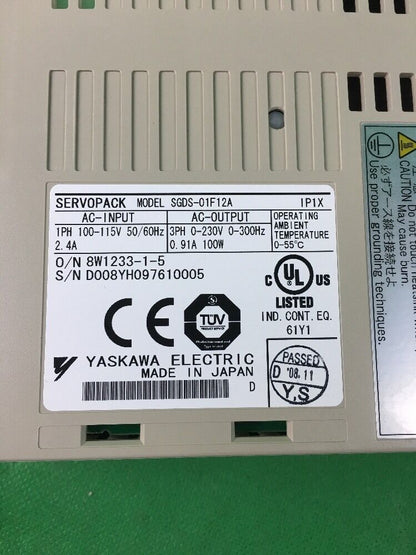 YASKAWA SERVO DRIVE SGDS-01F12A SERVOPACK