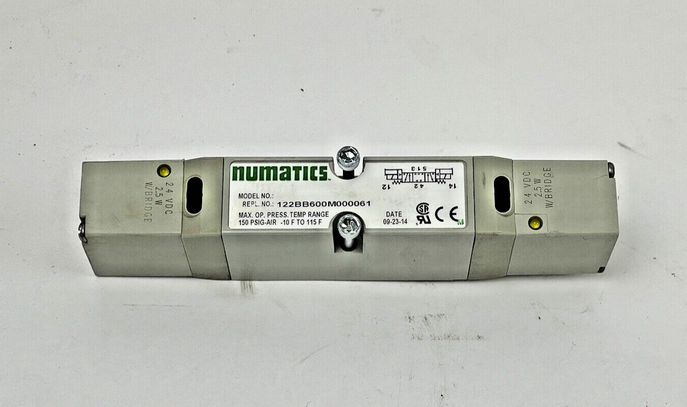 NUMATICS - 122BB600M000061 - PNEUMATIC DOUBLE SOLENOID PILOT VALVE - 2012 SERIES