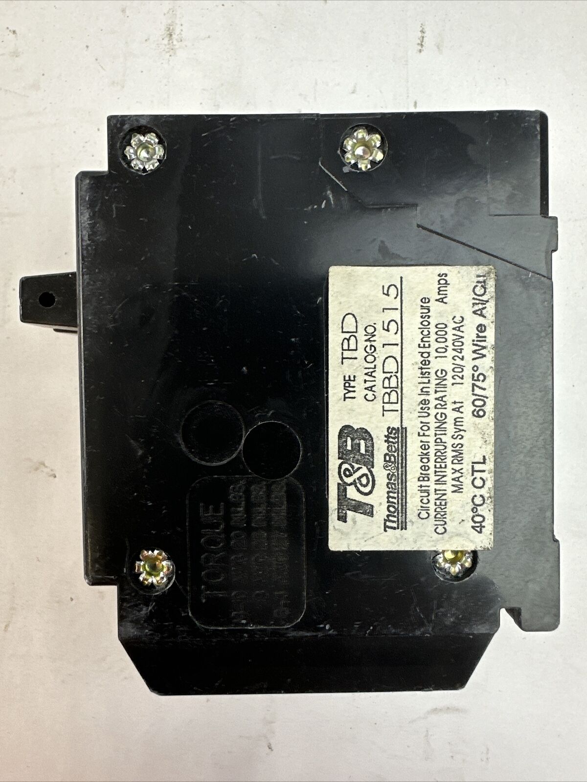 T&B TBBD1515 CIRCUIT BREAKER 120/240VAC 2POLE 15/15AMP