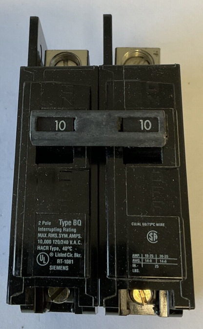 ITE BQ2B010L CIRCUIT BREAKER 10AMP 2POLE 120/240VAC TYPE BQ***LOTOF3***