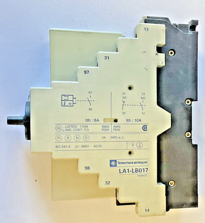 TELEMECANIQUE LB1-LB03P10 MOTOR STARTER W/ LD1-LB030 , LA1-LB017 660VAC
