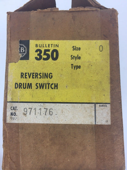 ALLEN BRADLEY 971176 REVERSING DRUM SWITCH 600V SIZE 0