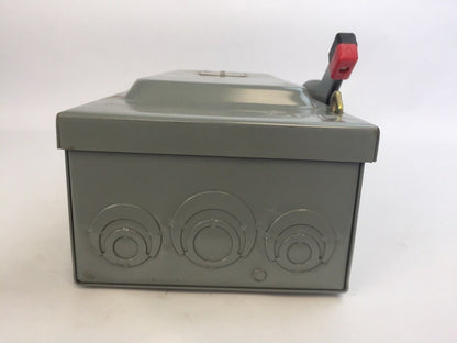 SQUARE D H-361 N NON FUSIBLE SAFETY SWITCH SER E1 600V 30A 30HP 3 POLE TYPE 1