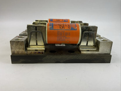 GOULD 64033J FUSE BLOCK 600V 400AMP 3POLE CLASS J AMP-TRAP 2000 AJT225 FUSE 225A