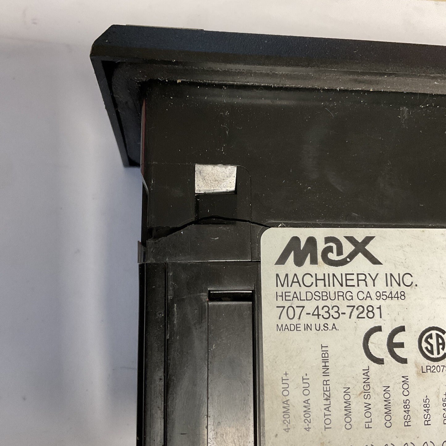 MAX MACHINERY INC 120-200 FLOW INDICATOR CONTROLLER  24VDC 130VAC .4A 50/60HZ