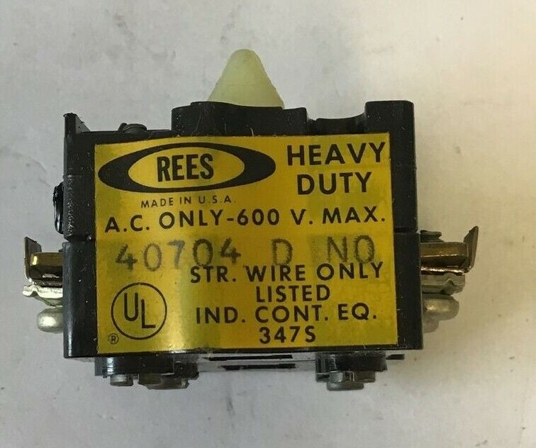 REES 40705 D NO AUXILIARY CONTACT 600VAC ***LOTOF2***