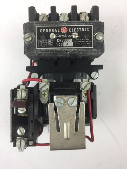 GE CR7006B100A2 AC MAGNETIC STARTER 1HP 110V 1PH 60CY W/O CASE SIZE 0