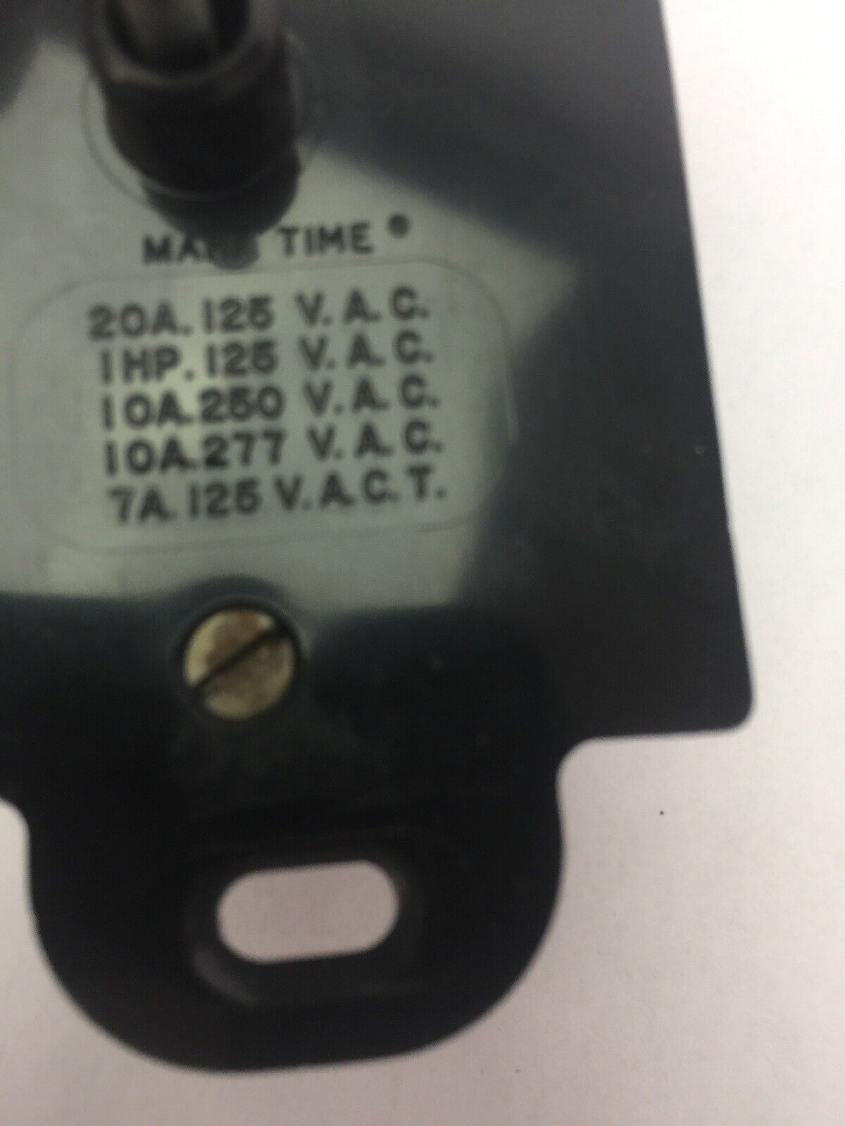 MARKTIME 90006 WALL BOX TIME SWITCH 30 MIN OFF TYPE WITHOUT HOLD 20A 125VAC 1HP