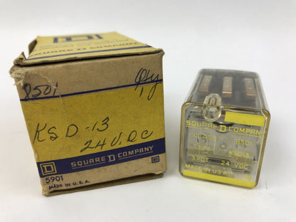 SQUARE D KSD-13 24 VDC RELAY NEW IN ORIGINAL BOX