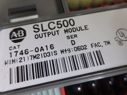 ALLEN-BRADLEY 1746-OA16 Ser. D - OUTPUT MODULE for SLC500
