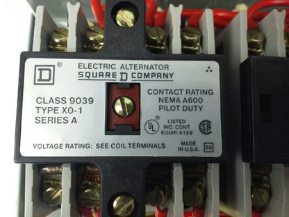 SQUARE D CLASS 9039 TYPE XG1V03, SER. A, 240V COIL RATING, TYPE 1 ENCLOSURE, NEW