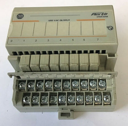 ALLEN BRADLEY 1794-OA8 OUTPUT 120VAC W/ 1794-TBNF/A TERMINAL BLOCK