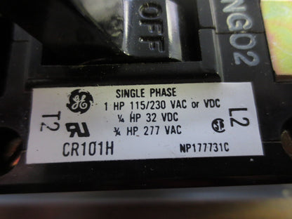 GENERAL ELECTRIC CR101H1 MANUAL STARTER 1HP SINGLE PHASE, 115/230V - NEW SURPLUS