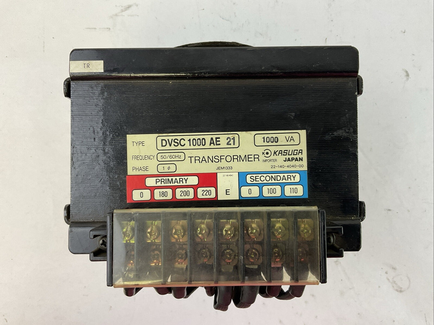 KASUGA DVSC 1000 AE 21 TRANSFORMER 1000 VA 1 PHASE 50/60HZ