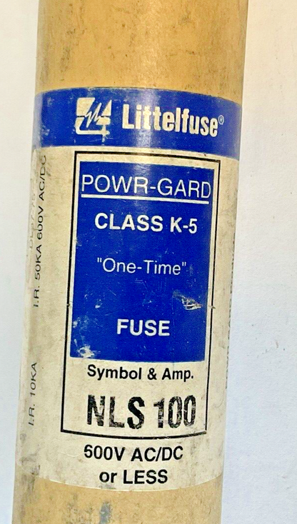 LITTELFUSE NLS 100 FUSE 600VAC/DC 50KA CLASS K-5 ***LOTOF3***