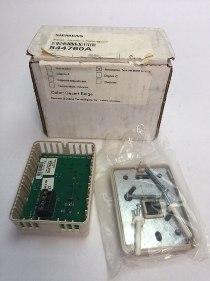 SIEMENS 544760A ELECTRONIC ROOM SENSOR RESISTANCE TEMPERATURE DEVICE