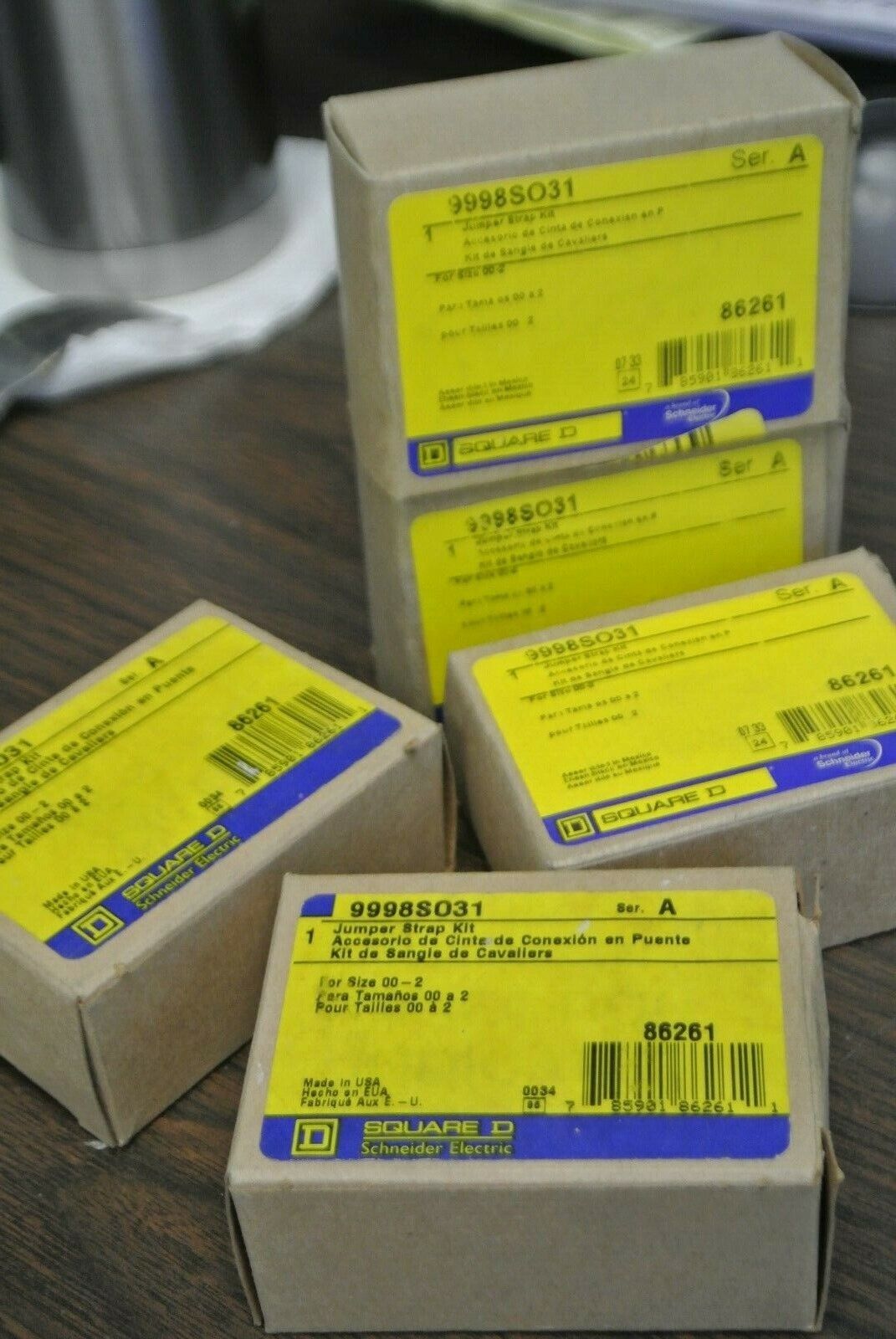 LOT of 5 / SQUARE D 9998SO31 JUMPER STRAP KIT / SIZE 00-2 / NEW SURPLUS