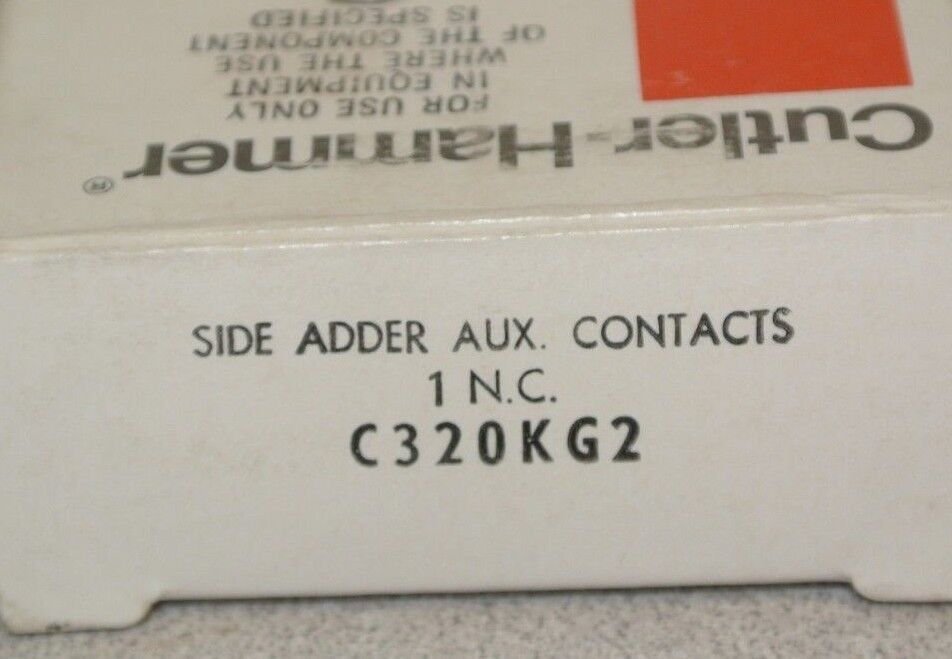 CUTLER-HAMMER C320KG2 AUXILIARY CONTACT / SIDE ADDER / 1 N.C. / NEW SURPLUS