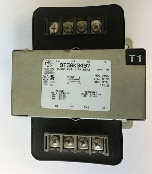 GENERAL ELECTRIC 9T58K3497 IND. CONTROL TRANSFORMER 0.300KVA 1PH 60HZ TYPE IP