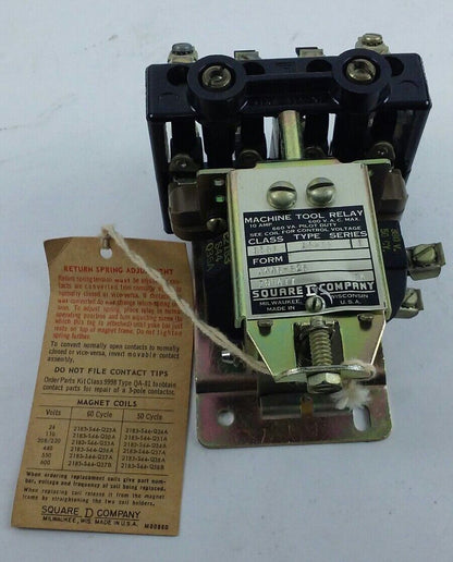 Square D, AC Magnetic Relay, Class 8501 Type AO-40 Series B, 440 volts, 10 Amp