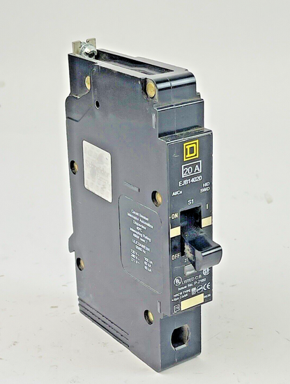 SQUARE D - EJB14020 - CIRCUIT BREAKER - 20A/1 POLE/277 VAC - NEW OLD STOCK