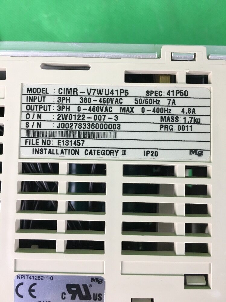 YASKAWA CIMR-V7WU41P5 DRIVE 3PH 460V 4.8A VARISPEED V7N