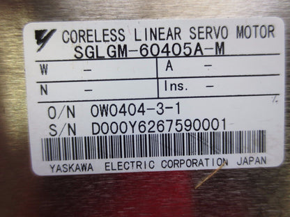 YASKAWA SGLGM-60405A-M + SGLFM-20540AC CORELESS LINEAR SERVO MOTOR MAGNET TRACKS