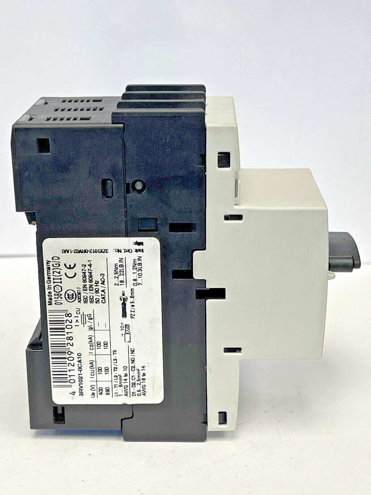 SIEMENS - 3RV1021-0CA10 - CIRCUIT BREAKER / MOTOR PROTECTOR