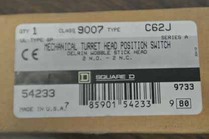 SQUARE D 9007 C62J MECHANICAL TURRET HEAD POSITION (LIMIT) SWITCH / NEW SURPLUS