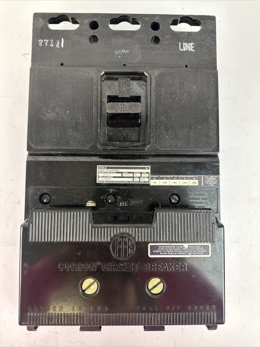 GOULD CJ3M225 CIRCUIT BREAKER 600VAC 225A 3POLE A6KA CURRENT LIMITING