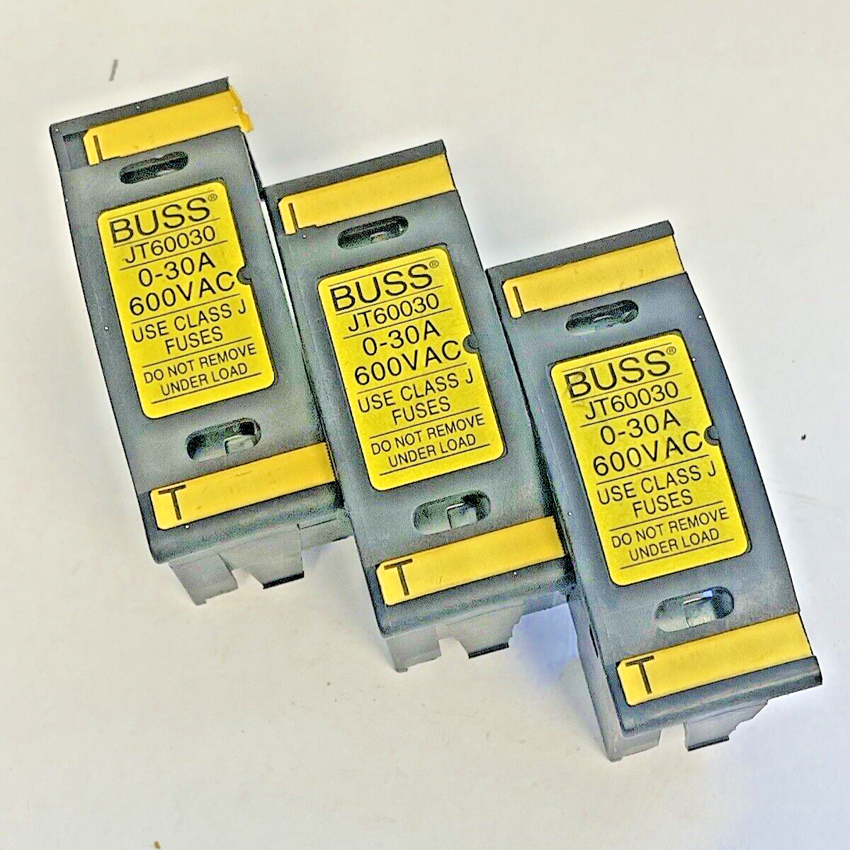 BUSSMANN **LOT OF 3** - JT60030 - FUSEHOLDER - 30A, 600VAC, 200kA