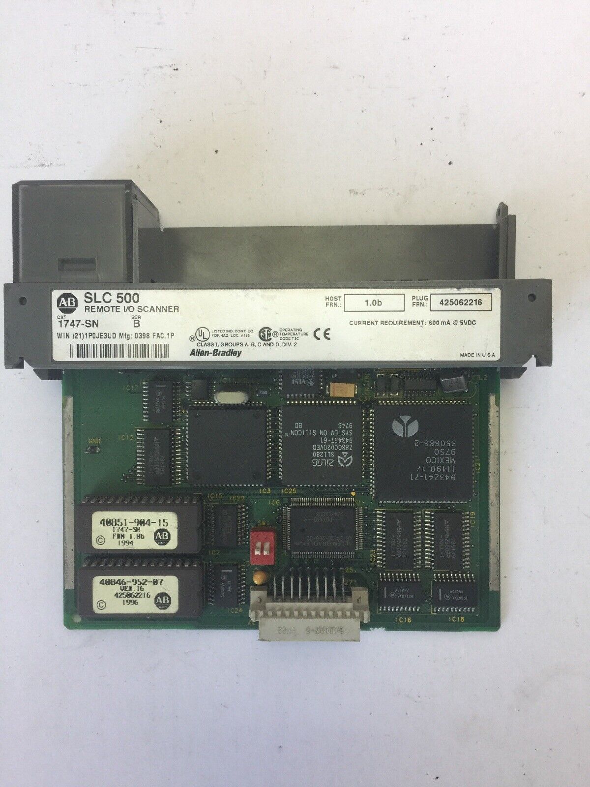 ALLEN BRADLEY 1747-SN REMOTE I/O SCANNER SER B  FRN 1.0B