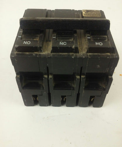 GENERAL ELECTRIC THQL32070 CIRCUIT BREAKER 70A, 240V, 3P, USED MISSING ONE LUG