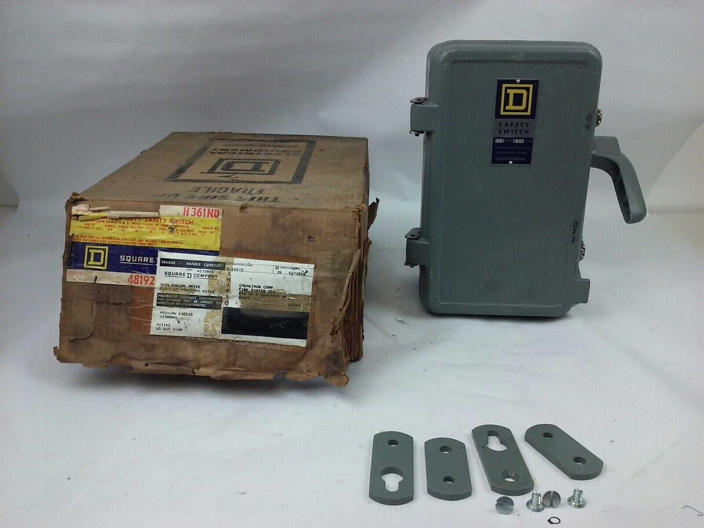 SQ D. H361ND SER. D1, SAFETY SWITCH, 30A, 277/480VAC, FUSIBLE, NEMA 4&5, NEW