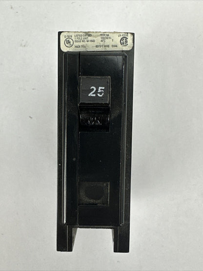 CUTLER HAMMER B125 CIRCUIT BREAKER 1POLE 25AMP 120/240VAC