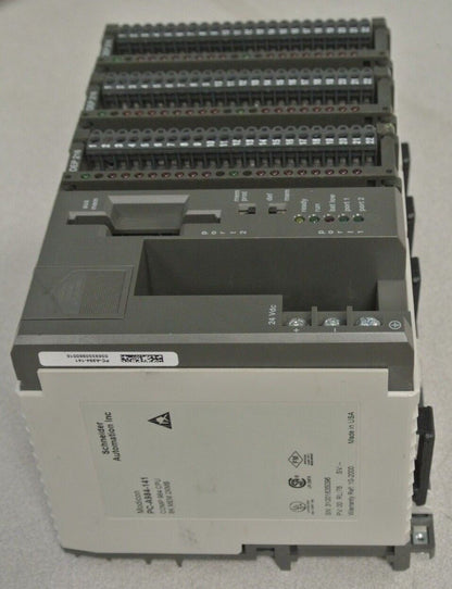 MODICON PC-A984-141 CPU + DEP216 INPUT MODULES (3) + DTA 200/AS-HDTA-200 SUBRACK