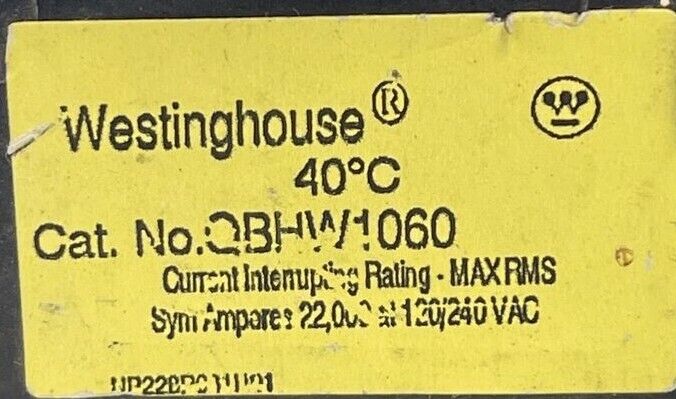 CUTLER HAMMER / WESTINGHOUSE QBHW1060 CIRCUIT BREAKER 60AMP 1POLE 120/240VAC