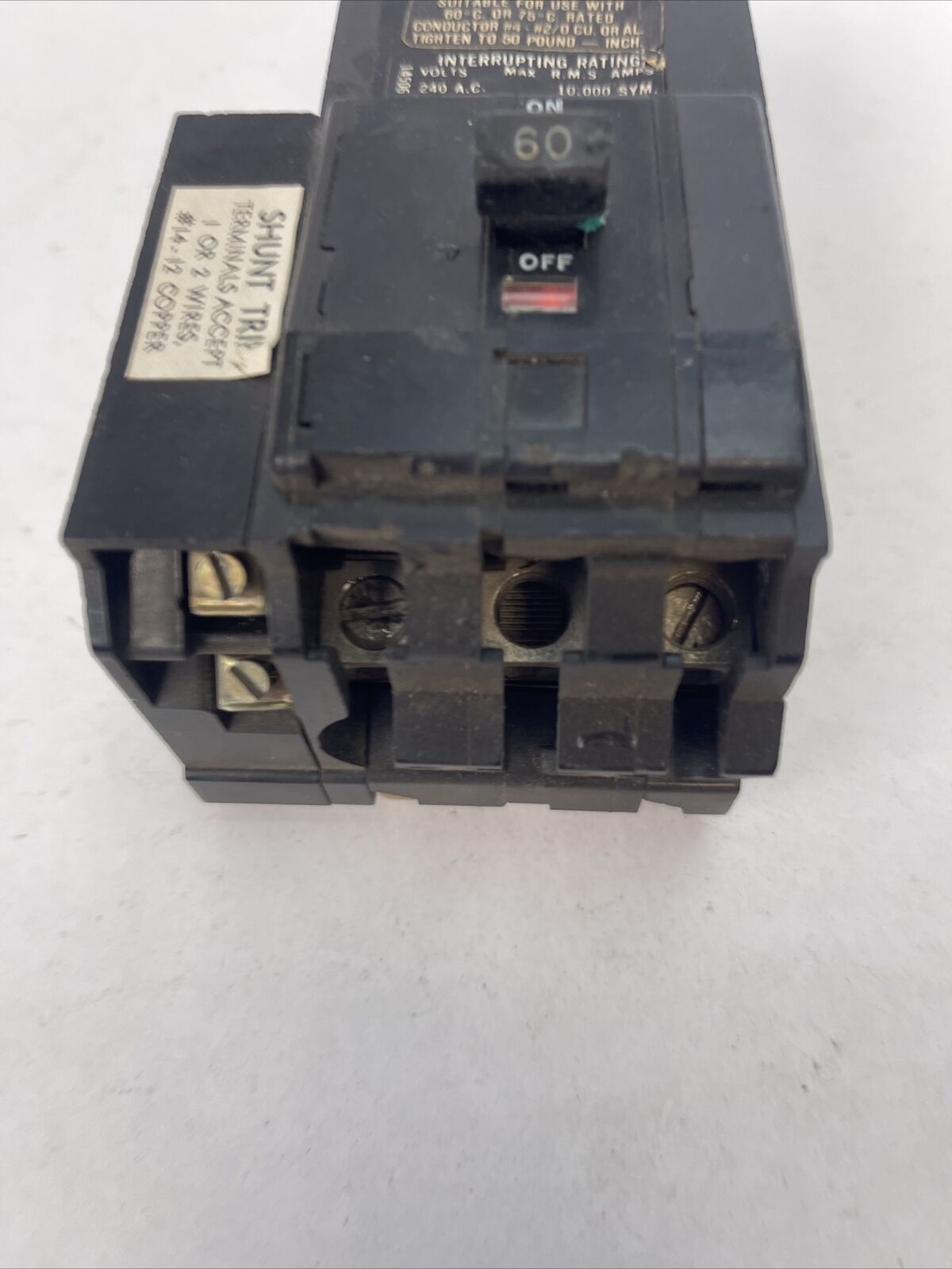 SQUARE D Q1L3601021 CIRCUIT BREAKER 60AMP 240VAC
