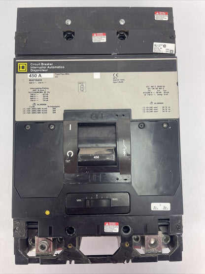 SQUARE D MAP36450 CIRCUIT BREAKER 450A 600VAC/250VDC 3POLE