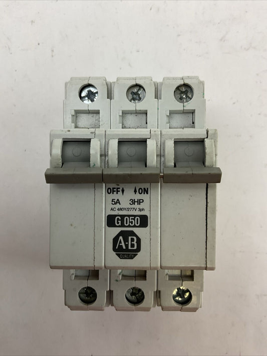 ALLEN BRADLEY 1492-CB3G050 MANUAL MOTOR CONTROLLER 5A 3HP 3P 480Y/277VAC SER C